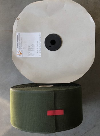 Hook and Looptape sewable Hookside 120mm (25m), Olive